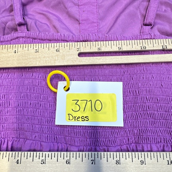 Boho Lilac Eyelet Midi‎ Sundress Small Button Spaghetti Strap Summer Festival - Picture 11 of 11